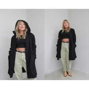 2000's Vintage Liz Claiborne Plaid Hooded Parka Coat ~ Women's SM MD ~Mid Length